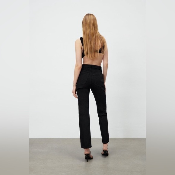 NWT ZARA cut out jeans black size 27 or size 4 festival - Picture 5 of 16